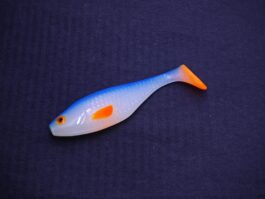 Przynęta Gumowa Płotka Biała Niebieski Grzbiet 10 cm