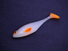 Przynęta Gumowa Płotka Biała Czarny Grzbiet 12 cm