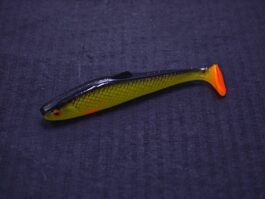 Przynęta Gumowa Kiełb Żółty Czarny Grzbiet 8 cm