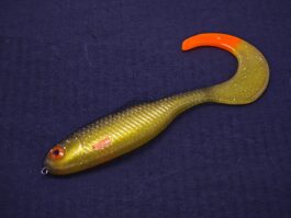 Przynęta Gumowa Twister 12,5 cm Złoty Czarny Grzbiet