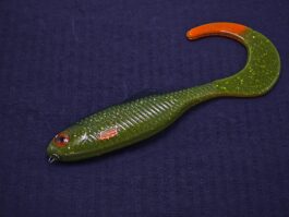 Przynęta Gumowa Twister 12,5 cm Green Brown Czarny Grzbiet