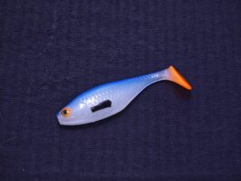 Przynęta Gumowa Płotka 7 cm Biała Niebieski Grzbiet