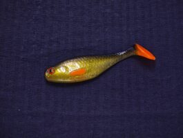 Przynęta Gumowa Płotka 7 cm Złota Czarny Grzbiet