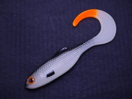 Przynęta Gumowa Twister 12,5 cm Biały Czarny Grzbiet